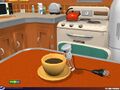 Chibi-Robo with a cup of coffee. A very similar scene can occur with Helen Sanderson in Chibi-Robo! Plug Into Adventure!.