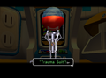 Chibi-Robo holding the Trauma Suit